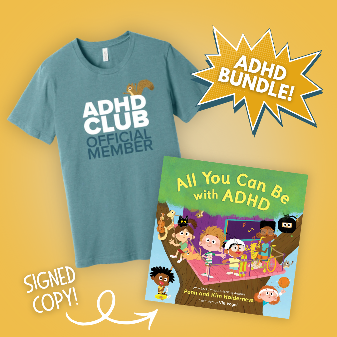 ADHD Club Bundle - Adult Shirt with Signed Book