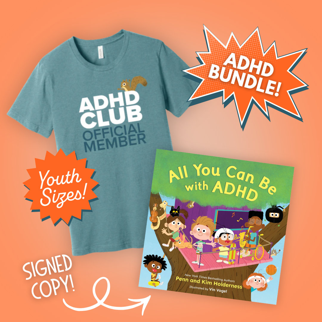 ADHD Club Bundle - Youth Shirt with Signed Book